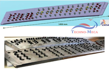 Etude et réalisation de grille de perçage 5 axes capable de percer et aleser des panneaux de voilure carbone