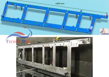 Etude et réalisation de grille de perçage 3 axes capable de percer et aleser des rails plancher