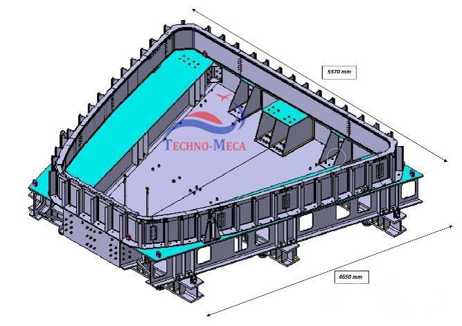 Structure métallique triangulaire industrielle de grande dimension avec plans cotés - Techno-Meca