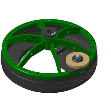 Outillage de brochage DT3 LEAP 1B de forme circulaire avec support vert
